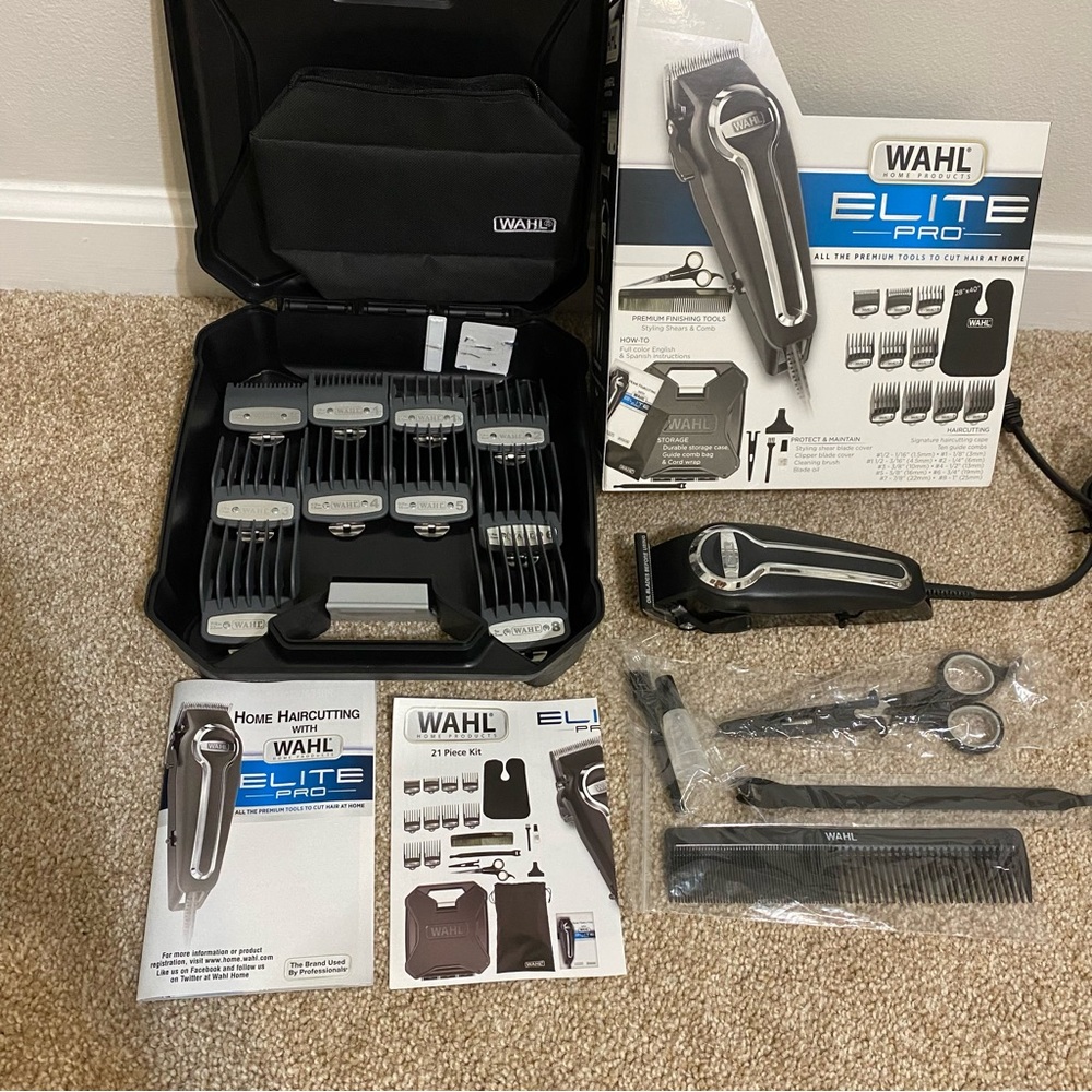 EUC Wahl USA Elite Pro High-Performance Corded Haircut & Grooming Kit